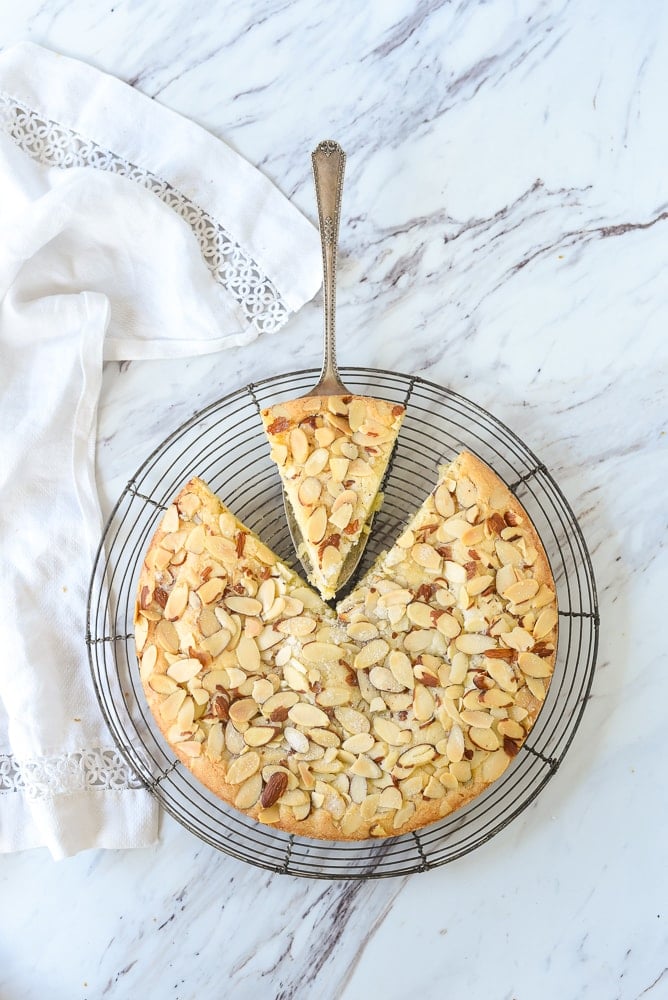 almond torte slice of almond torte