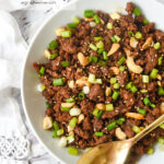 overhead shot of korean ground beef