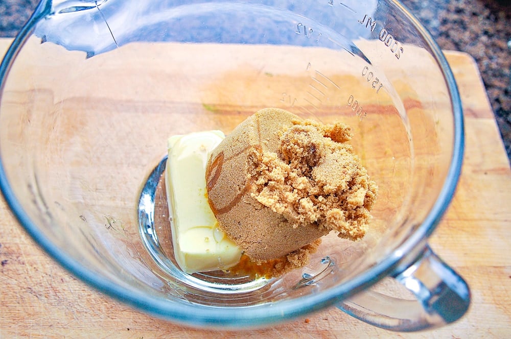 brown sugar and butter in bowl