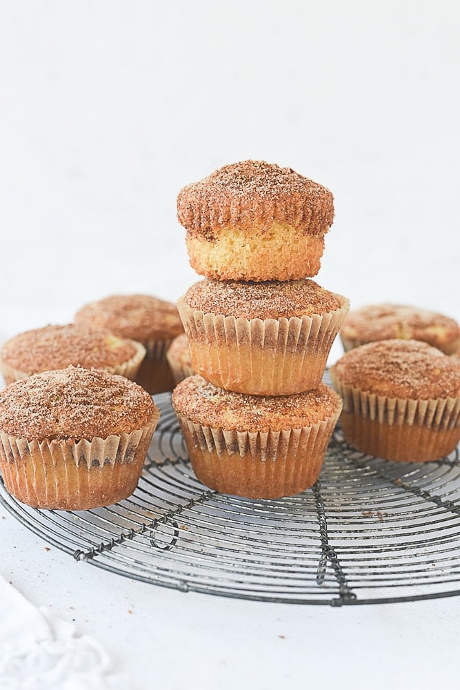 Snickerdoodle Muffins stack of snickerdoodle muffins